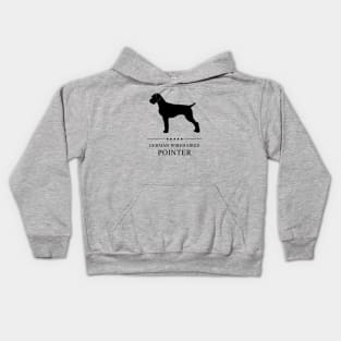 German Wirehaired Pointer Black Silhouette Kids Hoodie